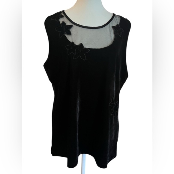 Kathleen Kirkwood Tops - 2000s Y2K Witchy Blouse Black Velvet Fairy Grunge Slinky 1X Whimsigoth Victorian